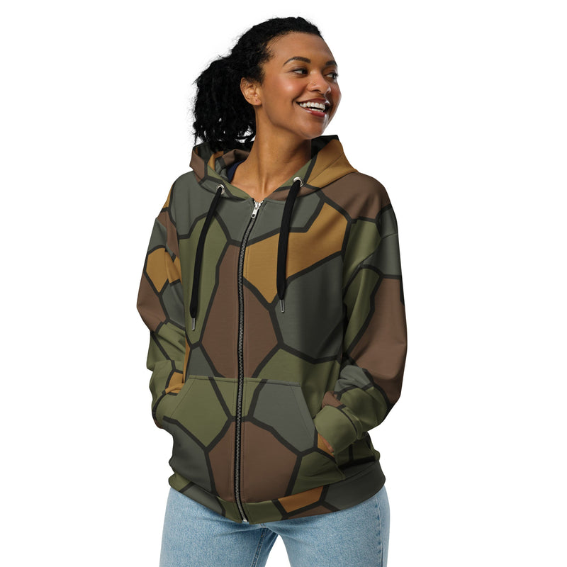 Turtle Shell Stahlhelm CAMO Unisex Zip Hoodie