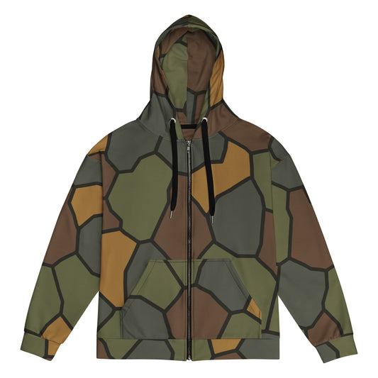 German WWI Turtle Shell Stahlhelm CAMO Unisex Zip Hoodie - 2XS