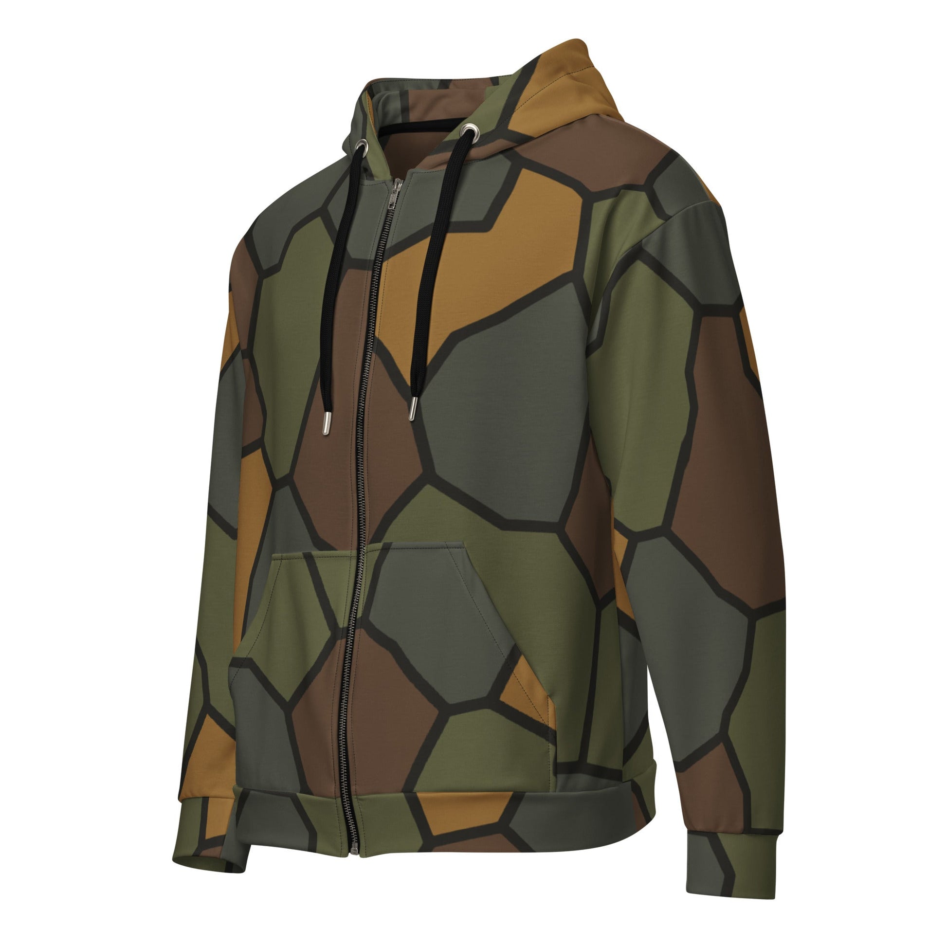 German WWI Turtle Shell Stahlhelm CAMO Unisex Zip Hoodie