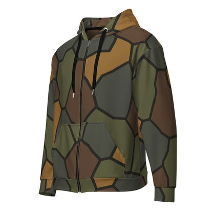 German WWI Turtle Shell Stahlhelm CAMO Unisex Zip Hoodie
