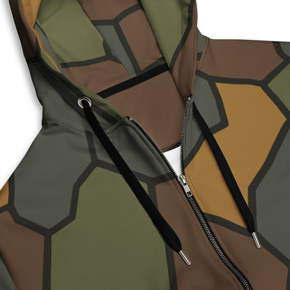 German WWI Turtle Shell Stahlhelm CAMO Unisex Zip Hoodie