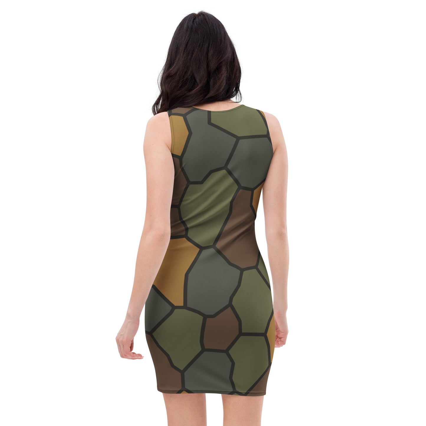 German WWI Turtle Shell Stahlhelm CAMO Womens Bodycon Dress