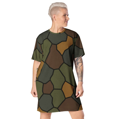 German WWI Turtle Shell Stahlhelm CAMO Womens T-Shirt Dress