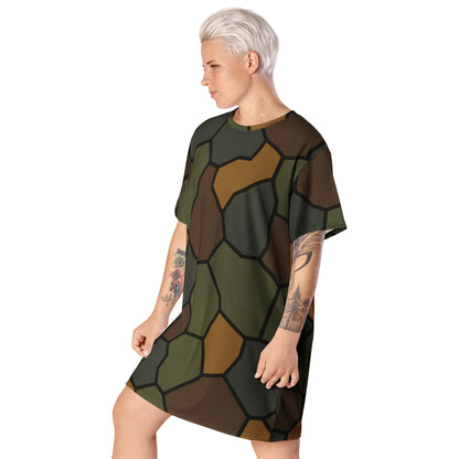 German WWI Turtle Shell Stahlhelm CAMO Womens T-Shirt Dress
