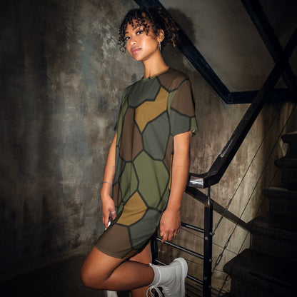 German WWI Turtle Shell Stahlhelm CAMO Womens T-Shirt Dress - 2XS
