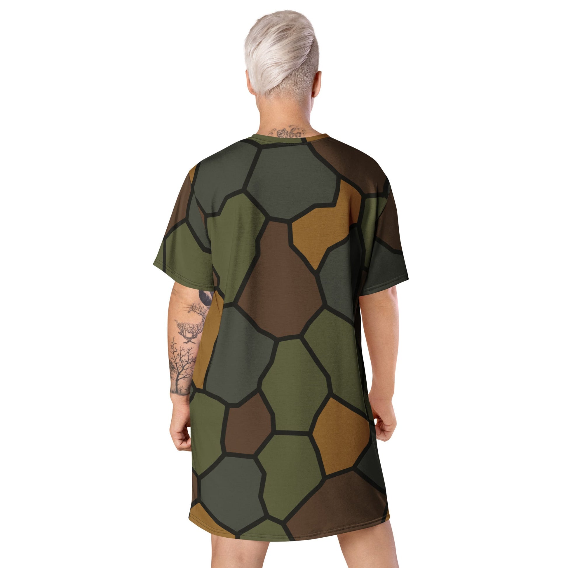 German WWI Turtle Shell Stahlhelm CAMO Womens T-Shirt Dress