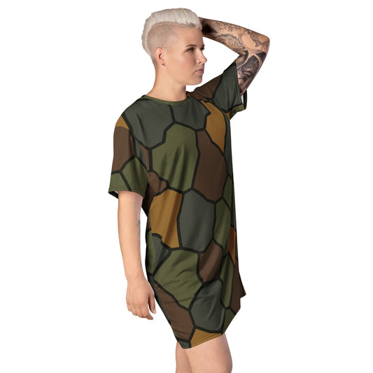 German WWI Turtle Shell Stahlhelm CAMO Womens T-Shirt Dress