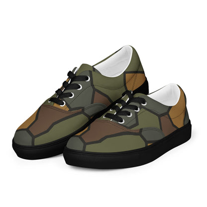 German WWI Turtle Shell Stahlhelm CAMO Mens Lace-Up Canvas Shoes - Lace-up