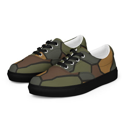 German WWI Turtle Shell Stahlhelm CAMO Mens Lace-Up Canvas Shoes - Lace-up
