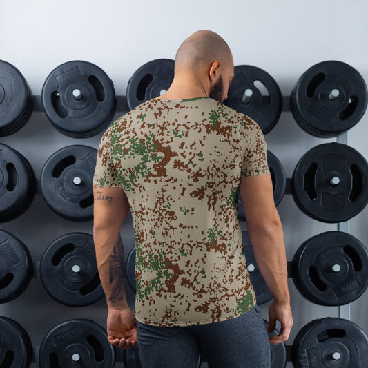 German Flecktarn Wüstentarn Desert CAMO Mens Athletic T-Shirt