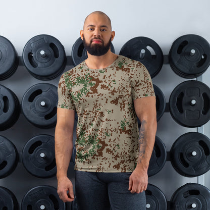 German Flecktarn Wüstentarn Desert CAMO Mens Athletic T-Shirt - XS