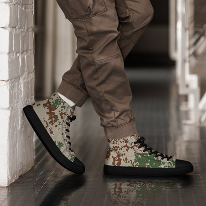German Flecktarn Wüstentarn Desert CAMO Mens High-Top Canvas Shoes - Black / 5