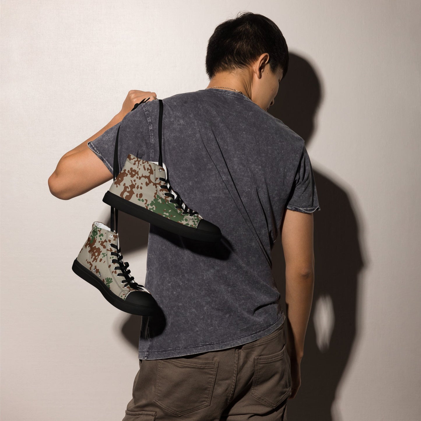 German Flecktarn Wüstentarn Desert CAMO Mens High-Top Canvas Shoes
