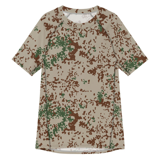 German Flecktarn Wüstentarn Desert CAMO Mens Short-Sleeve Rash Guard - 2XS
