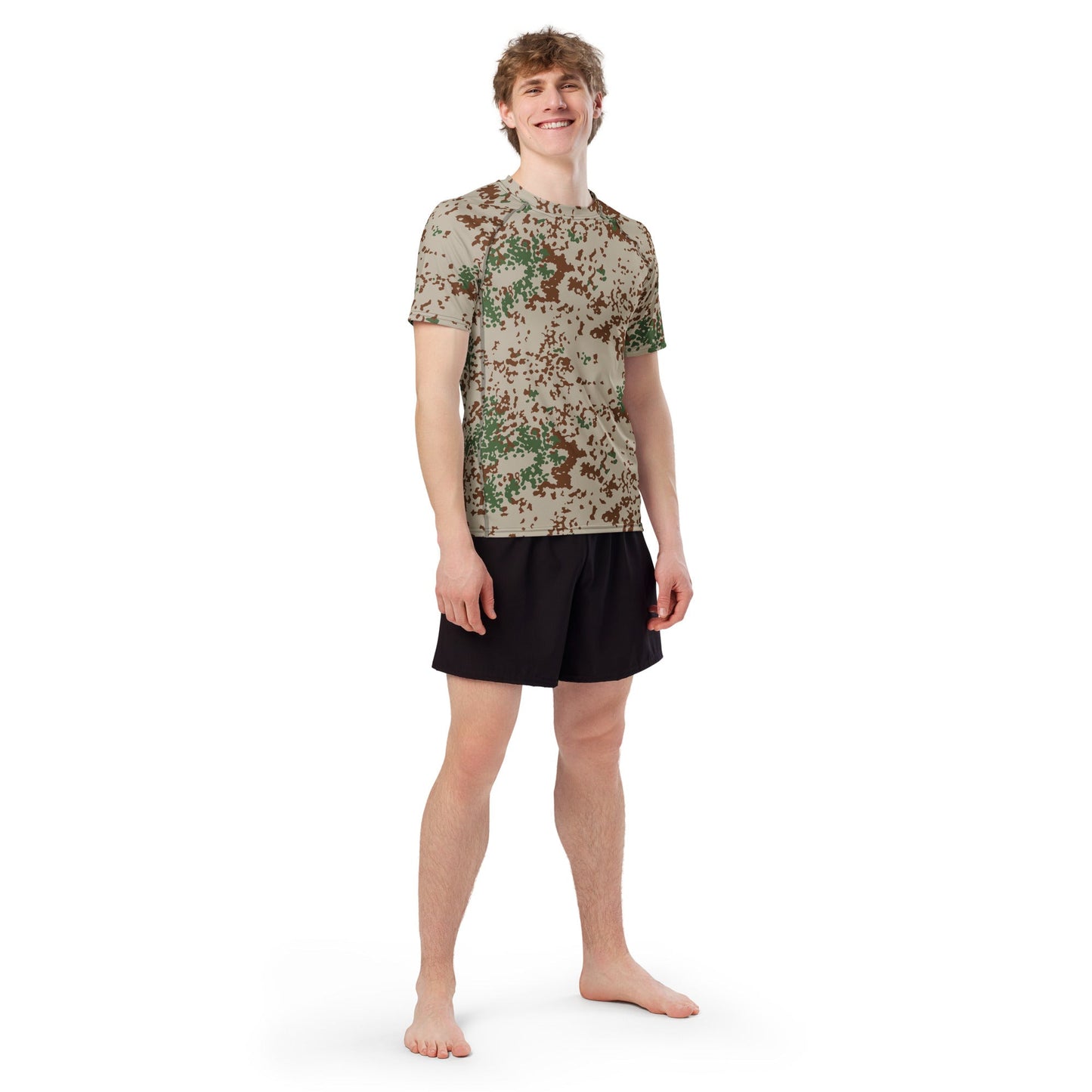 German Flecktarn Wüstentarn Desert CAMO Mens Short-Sleeve Rash Guard