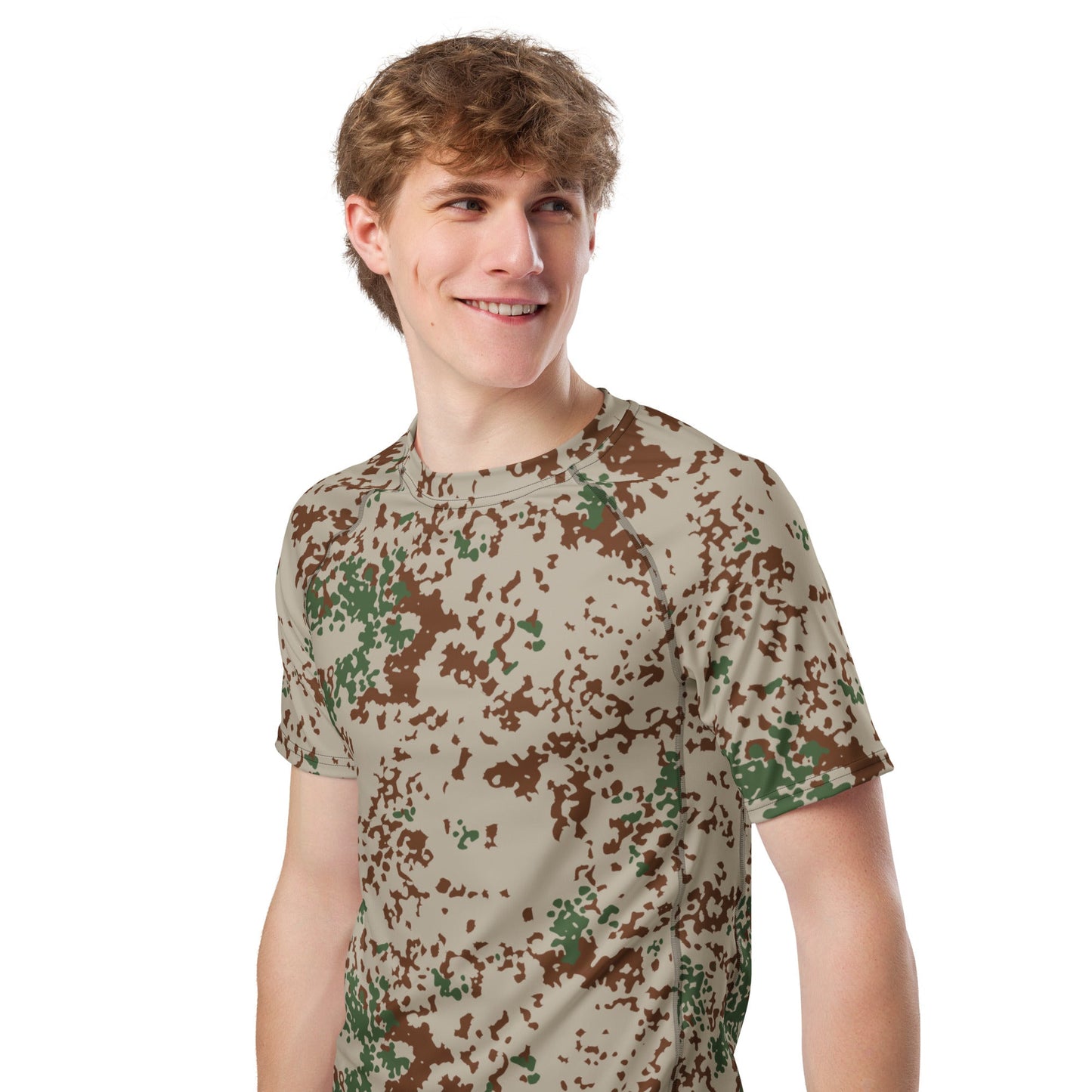 German Flecktarn Wüstentarn Desert CAMO Mens Short-Sleeve Rash Guard