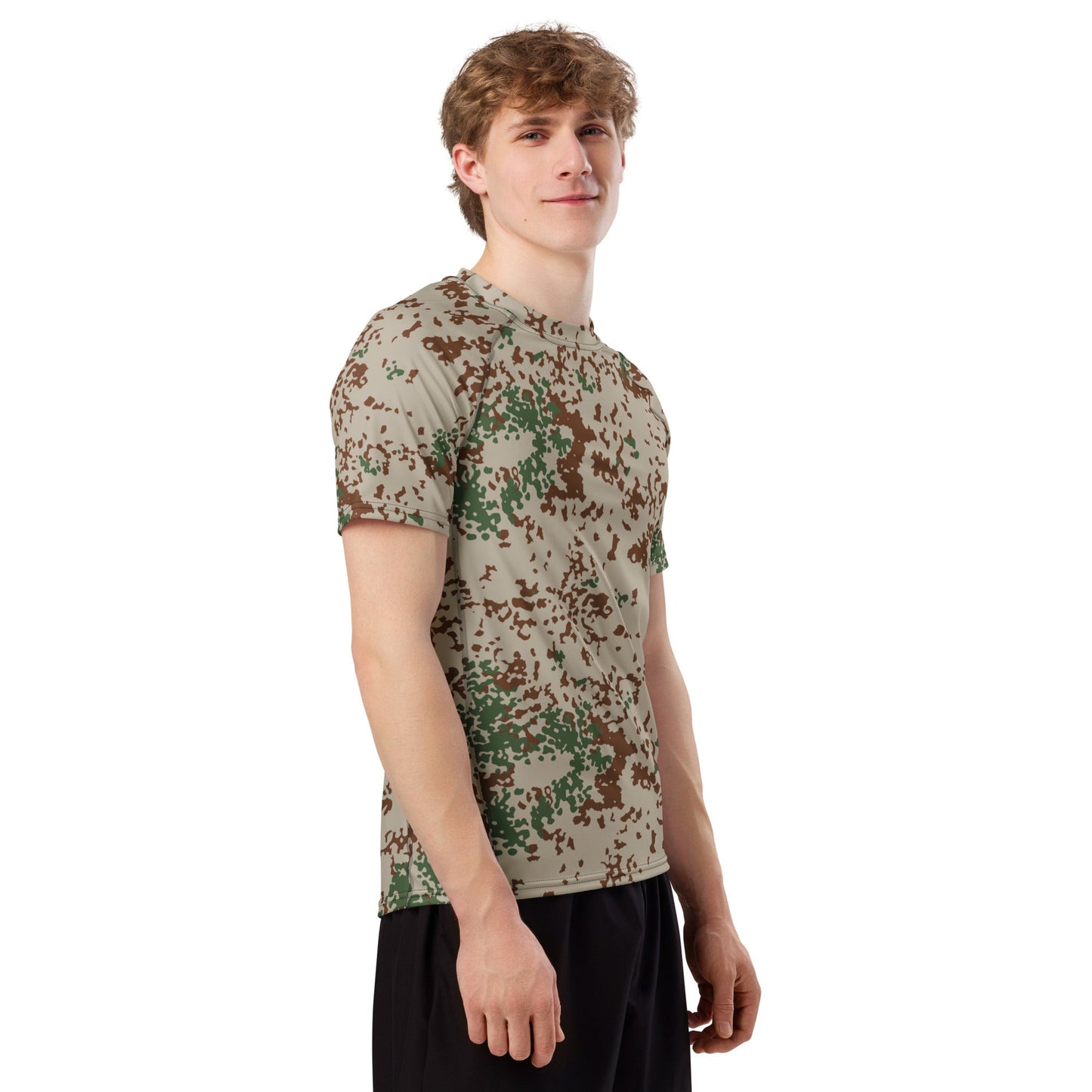 German Flecktarn Wüstentarn Desert CAMO Mens Short-Sleeve Rash Guard