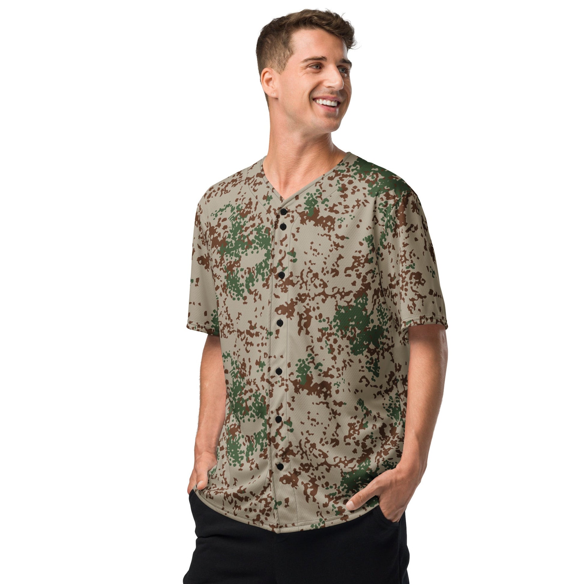 German Flecktarn Wüstentarn Desert CAMO Recycled Unisex Baseball Jersey