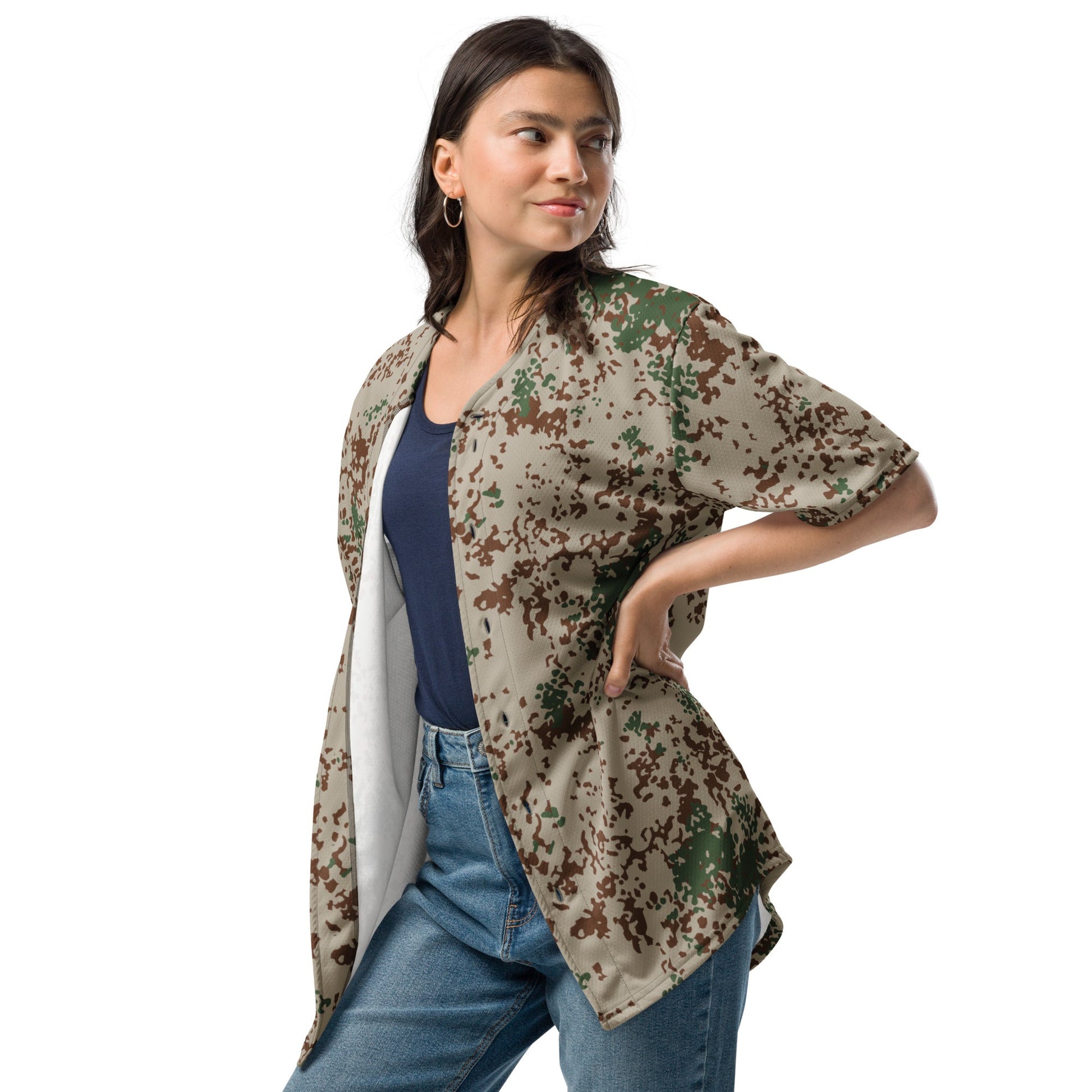 German Flecktarn Wüstentarn Desert CAMO Recycled Unisex Baseball Jersey