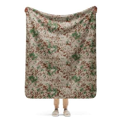 German Flecktarn Wüstentarn Desert CAMO Sherpa Blanket - 50″×60″