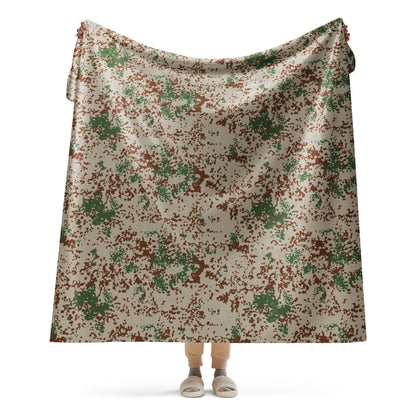 German Flecktarn Wüstentarn Desert CAMO Sherpa Blanket - 60″×80″