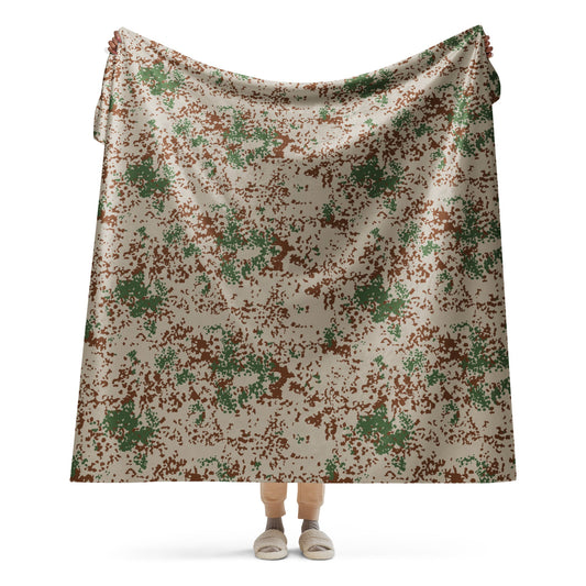 German Flecktarn Wüstentarn Desert CAMO Sherpa Blanket - 60″×80″