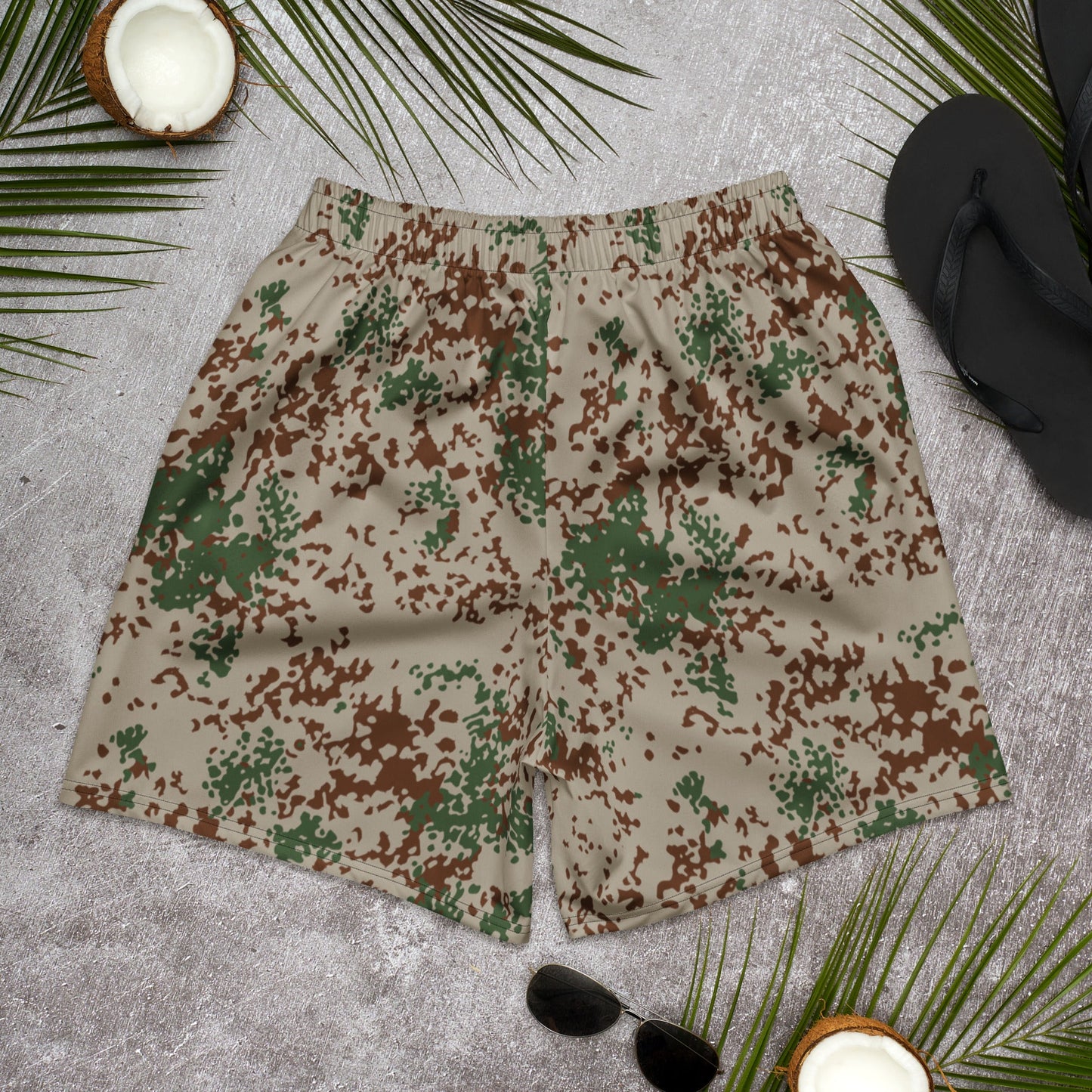 German Flecktarn Wüstentarn Desert CAMO Unisex Athletic Long Shorts