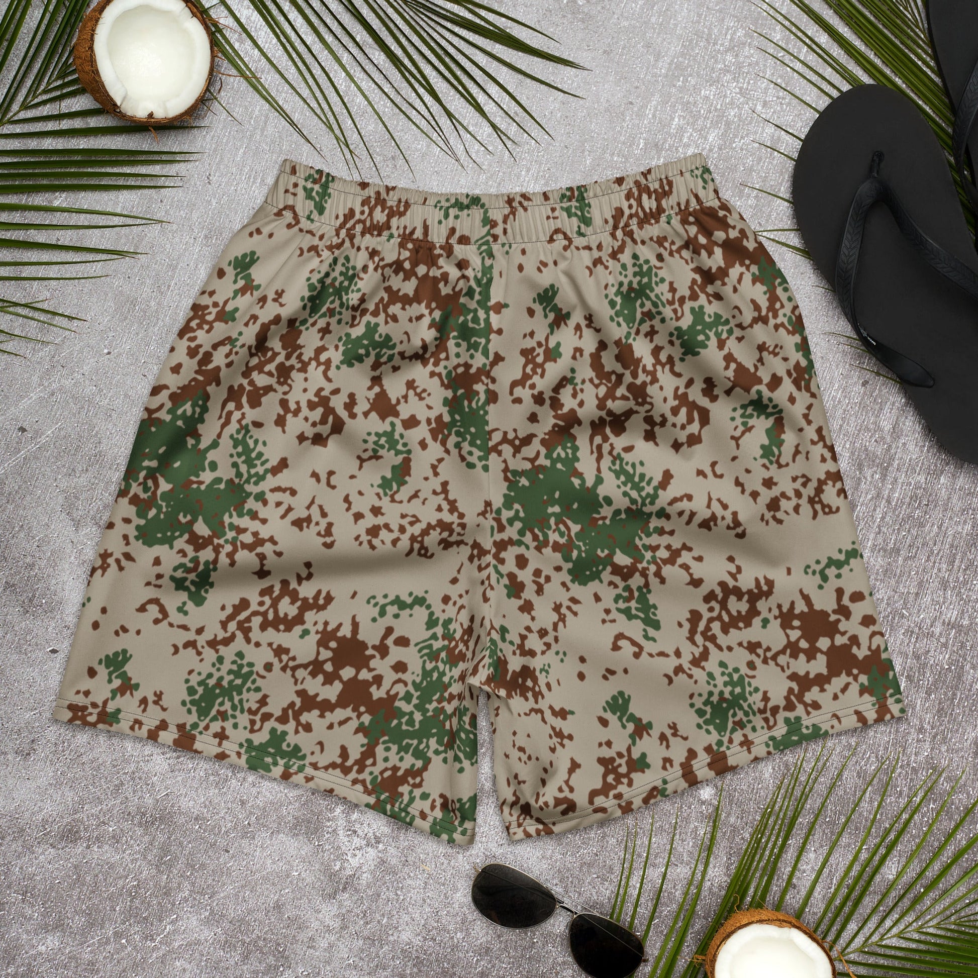 German Flecktarn Wüstentarn Desert CAMO Unisex Athletic Long Shorts