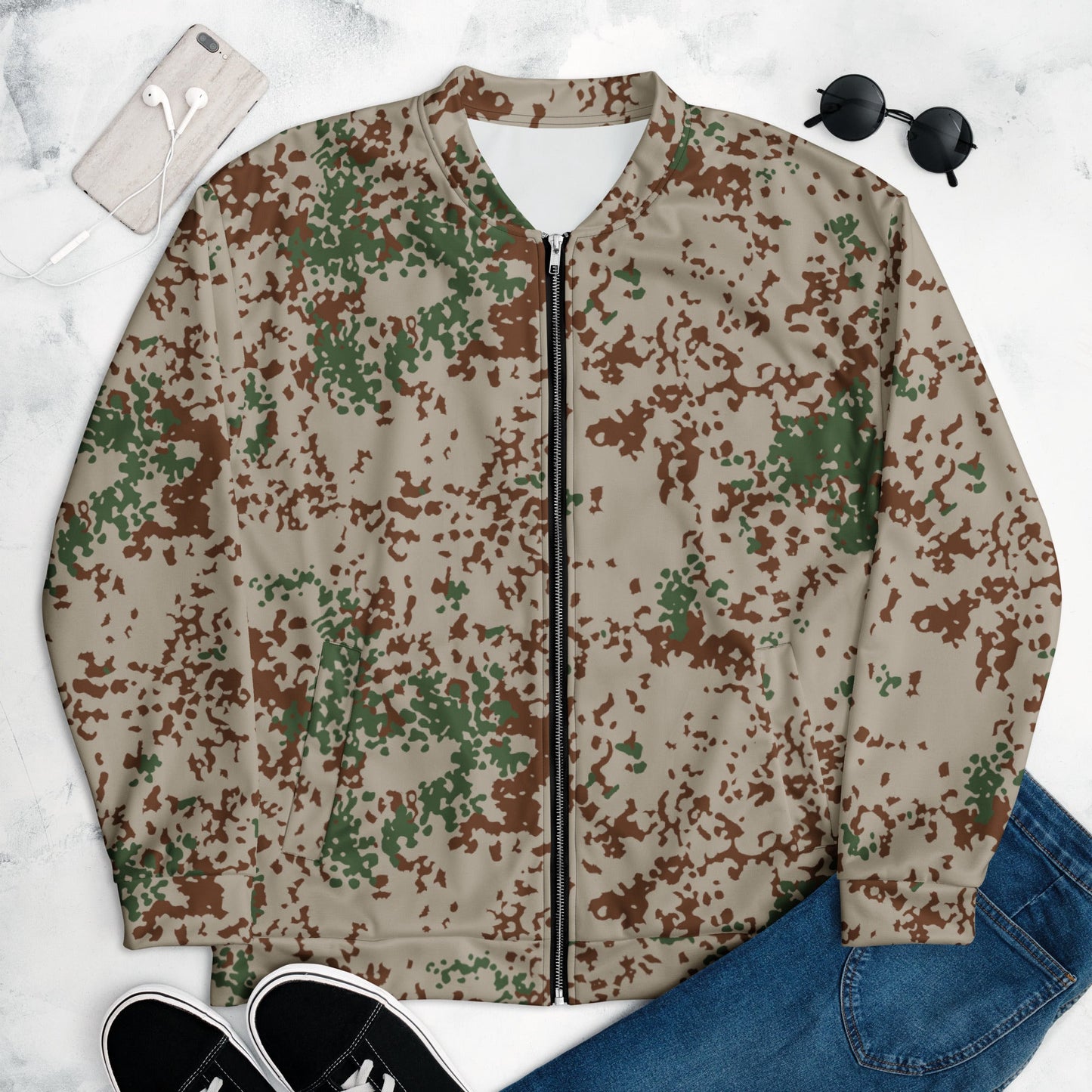 German Flecktarn Wüstentarn Desert CAMO Unisex Bomber Jacket