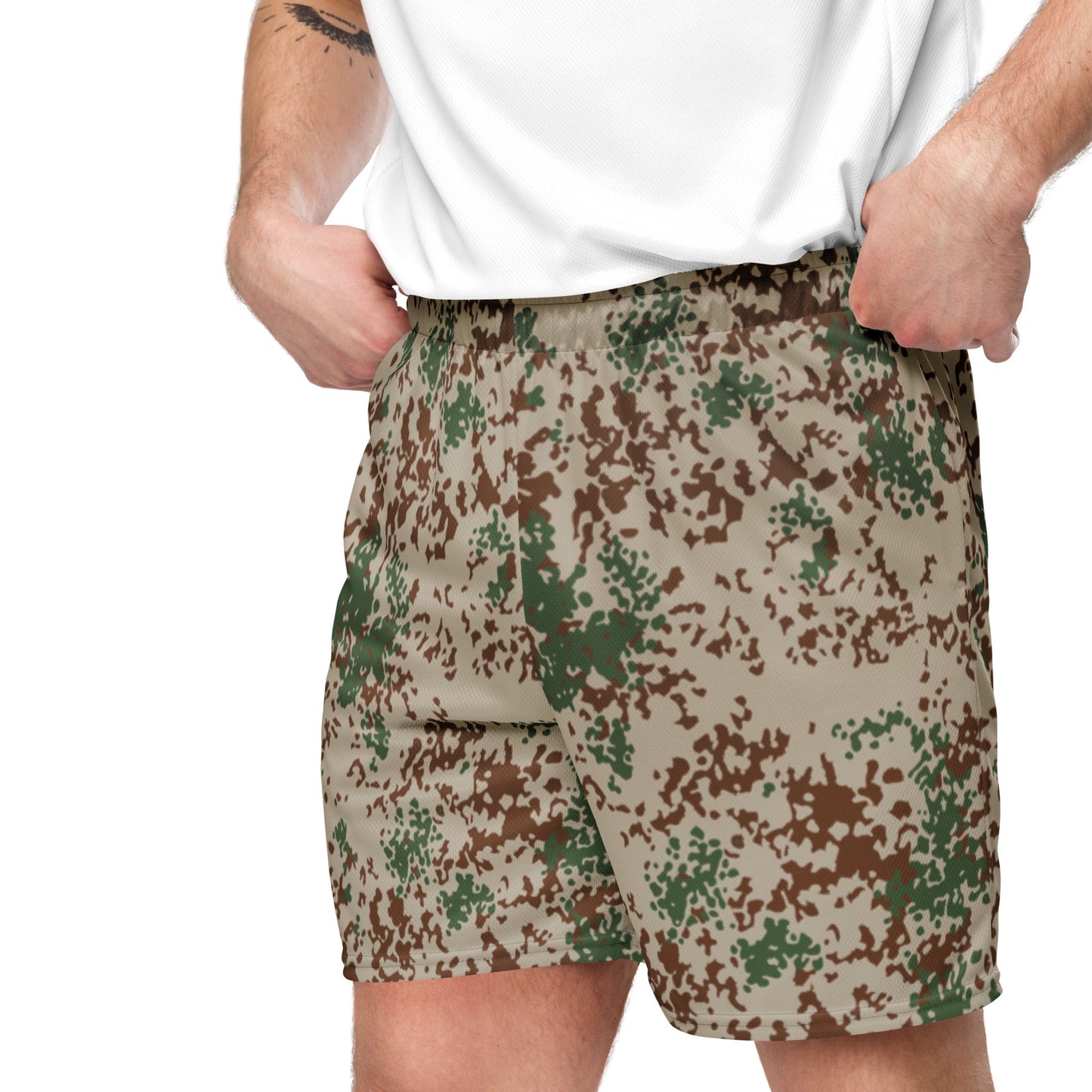 German Flecktarn Wüstentarn Desert CAMO Unisex Mesh Shorts