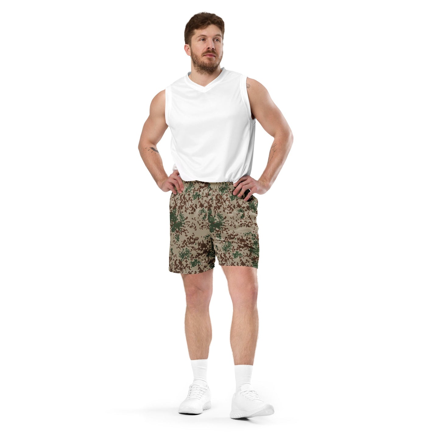 German Flecktarn Wüstentarn Desert CAMO Unisex Mesh Shorts