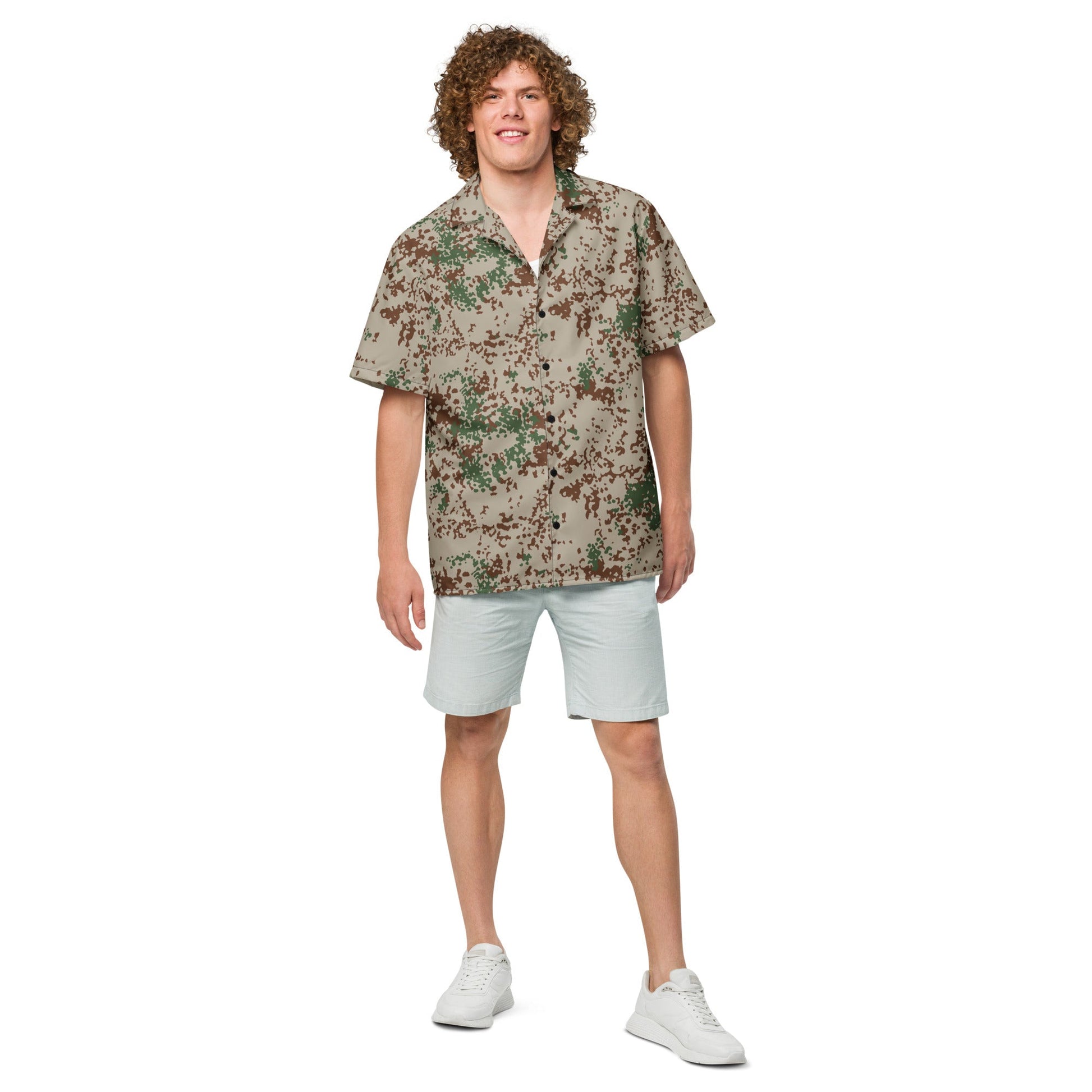German Flecktarn Wüstentarn Desert CAMO Unisex Short-Sleeve Button Shirt