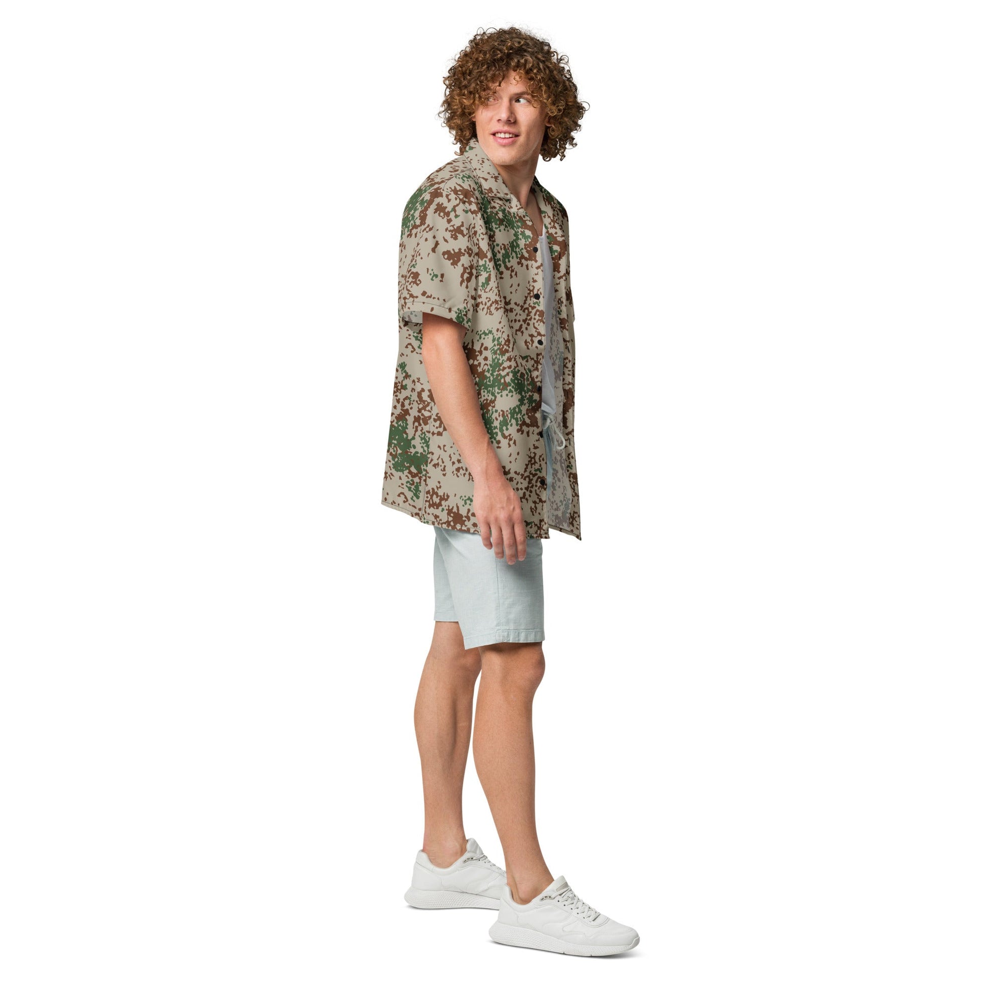 German Flecktarn Wüstentarn Desert CAMO Unisex Short-Sleeve Button Shirt