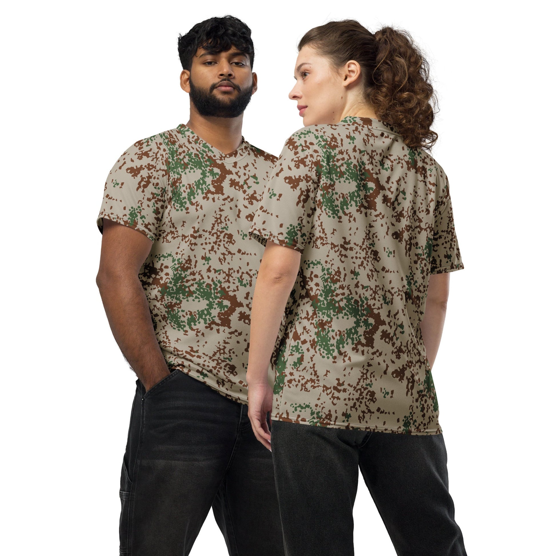 German Flecktarn Wüstentarn Desert CAMO Unisex Sports Jersey - 2XS