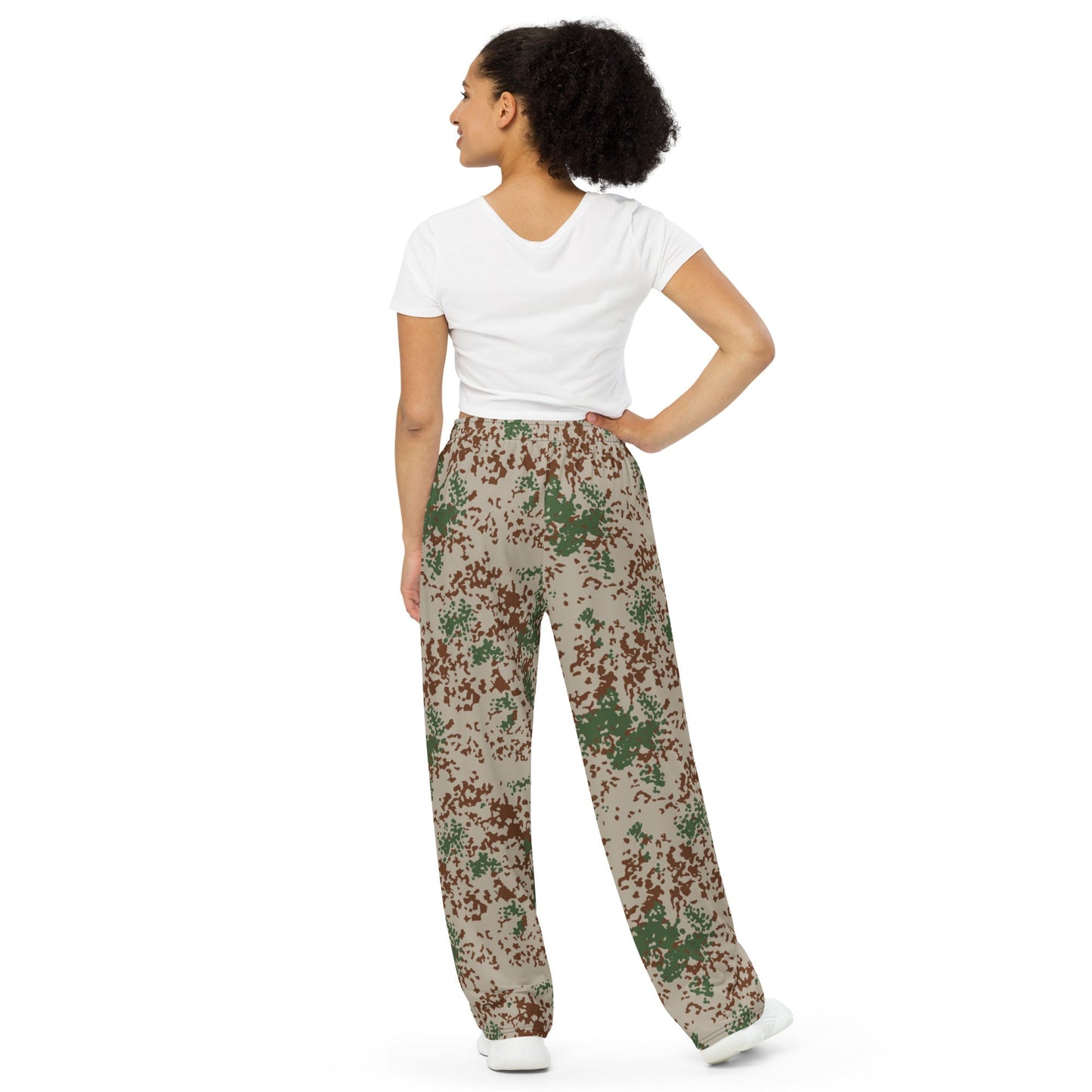 German Flecktarn Wüstentarn Desert CAMO Unisex Wide-Leg Leisure Pants