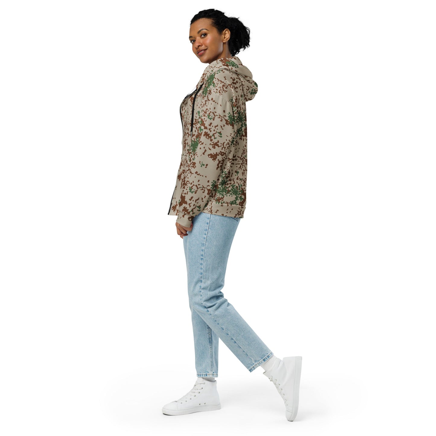 German Flecktarn Wüstentarn Desert CAMO Unisex Zip Hoodie