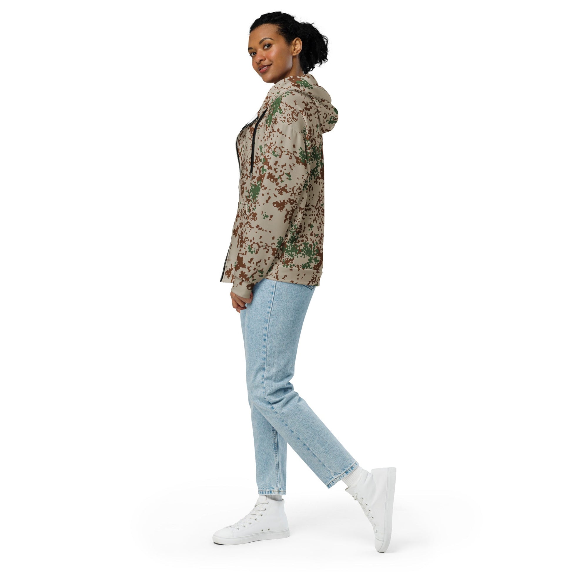 German Flecktarn Wüstentarn Desert CAMO Unisex Zip Hoodie