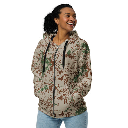 German Flecktarn Wüstentarn Desert CAMO Unisex Zip Hoodie