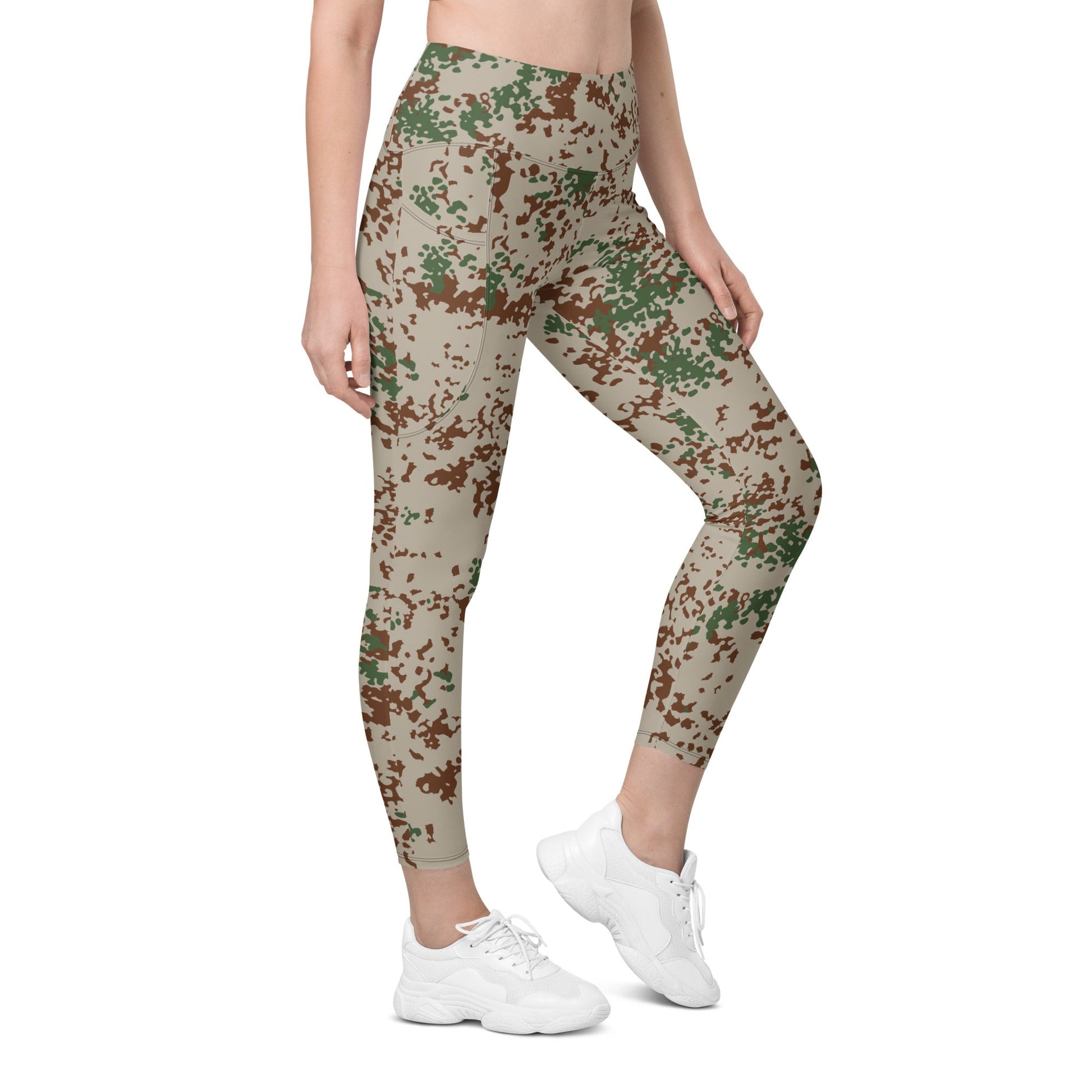 German Flecktarn Wüstentarn Desert CAMO Womens Leggings with Pockets - 2XS