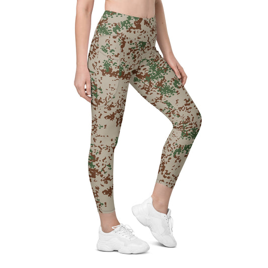 German Flecktarn Wüstentarn Desert CAMO Womens Leggings with Pockets - 2XS