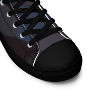 Lozenge Aircraft Night CAMO Mens High-Top Canvas Shoes