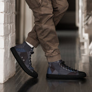 Lozenge Aircraft Night CAMO Mens High-Top Canvas Shoes - 5