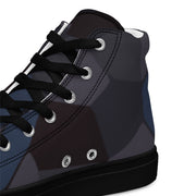 Lozenge Aircraft Night CAMO Mens High-Top Canvas Shoes