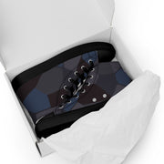Lozenge Aircraft Night CAMO Mens High-Top Canvas Shoes