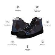 Lozenge Aircraft Night CAMO Mens High-Top Canvas Shoes