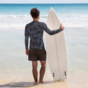 Lozenge Aircraft Night CAMO Mens Long-Sleeve Rash Guard