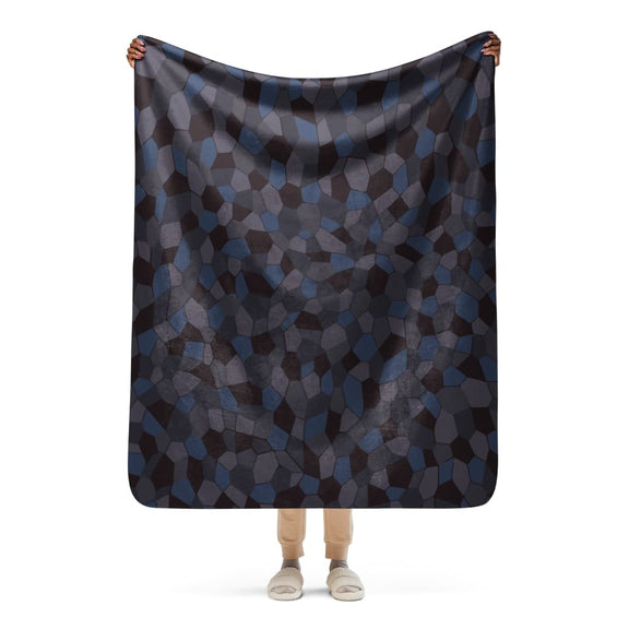 German WW1 Lozenge Aircraft Night CAMO Sherpa blanket - 50″×60″