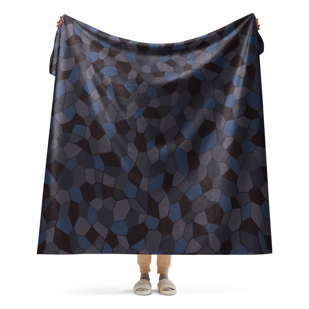 German WW1 Lozenge Aircraft Night CAMO Sherpa blanket - 60″×80″