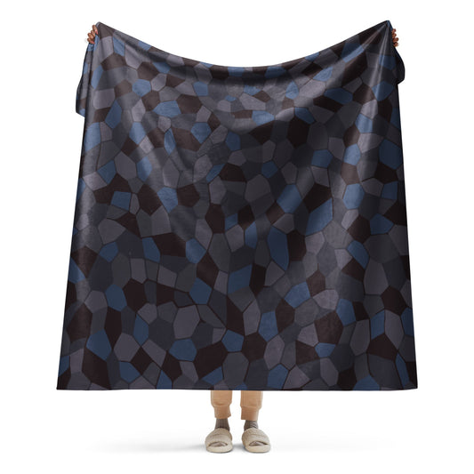 German WW1 Lozenge Aircraft Night CAMO Sherpa blanket - 60″×80″ - Blanket