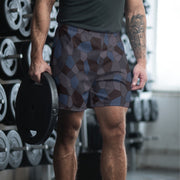 Lozenge Aircraft Night CAMO Unisex Athletic Long Shorts - 2XS